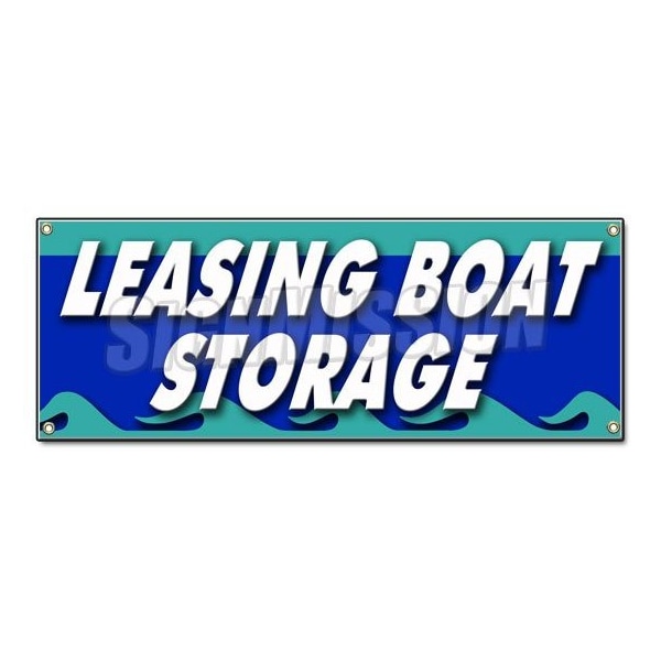 Signmission LEASING BOAT STORAGE BANNER SIGN boatyard marina marine repair boating sales B-Leasing Boat Storage - main